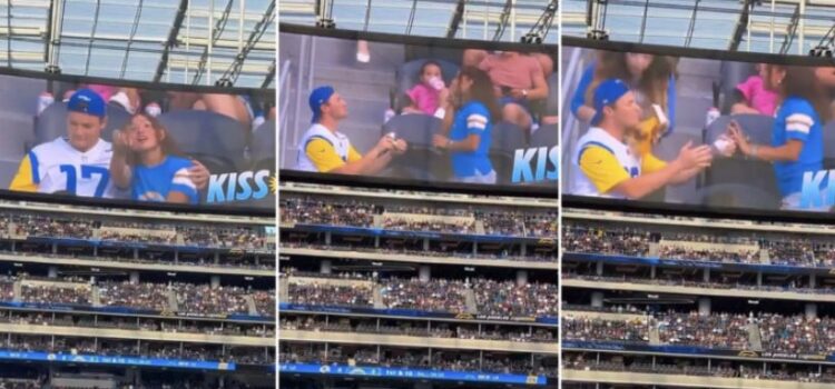 [VIDEO] Propuesta de matrimonio fallida en la «kiss cam» de los Rams: ¿un incidente real o una puesta en escena?