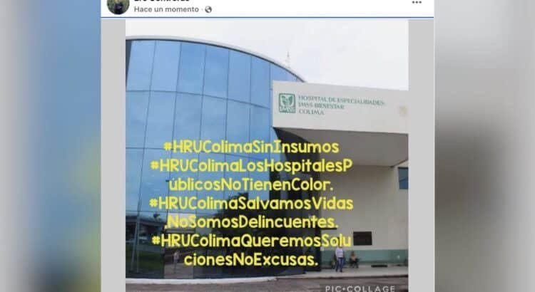 Trabajadores del Hospital Universitario de Colima protestan por falta de insumos