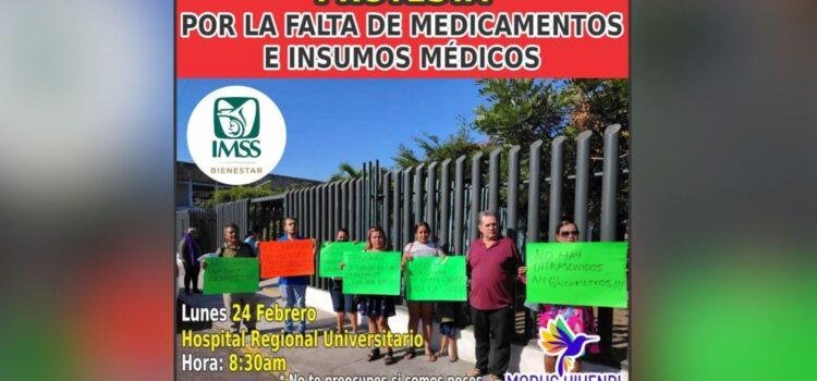 Trabajadores del sector salud en Colima protestan por falta de insumos y medicamentos