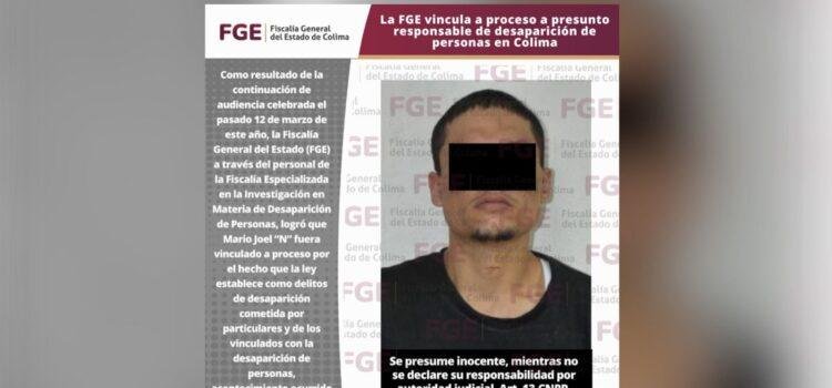 Vinculan a proceso a Mario Joel “N” por desaparición de personas en Tecomán