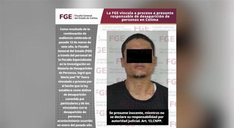 Vinculan a proceso a Mario Joel “N” por desaparición de personas en Tecomán