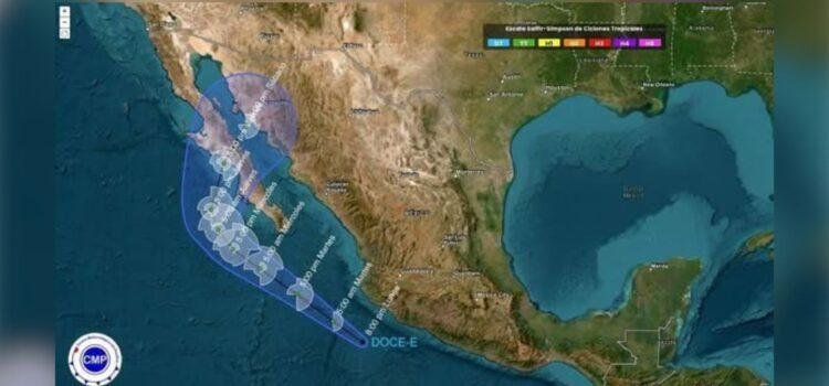 Alerta en Colima por depresión tropical Doce-E