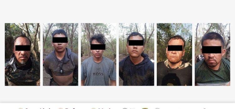 Seis detenidos tras desmantelar campamento armado en la frontera de Colima y Michoacán